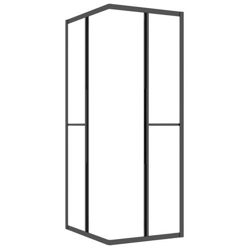 Brusekabine 90x70x180 cm matteret sikkerhedsglas sort
