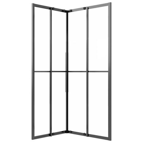 Brusekabine 90x70x180 cm matteret sikkerhedsglas sort