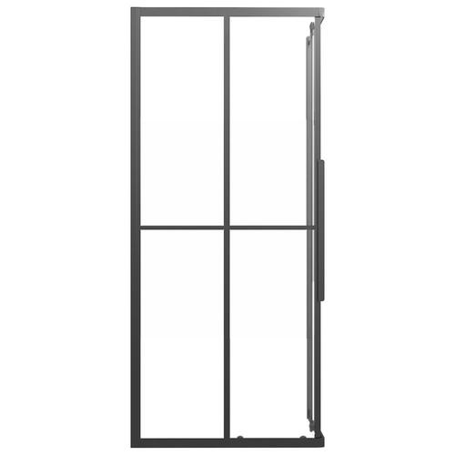 Brusekabine 90x70x180 cm matteret sikkerhedsglas sort