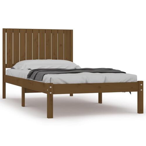 Sengeramme 100x200 cm massivt fyrretræ gyldenbrun