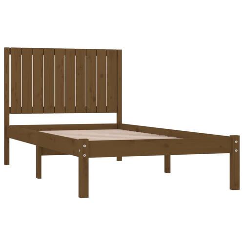 Sengeramme 100x200 cm massivt fyrretræ gyldenbrun