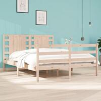 Sengeramme uden madras 135x190 cm massivt fyrretræ hvid