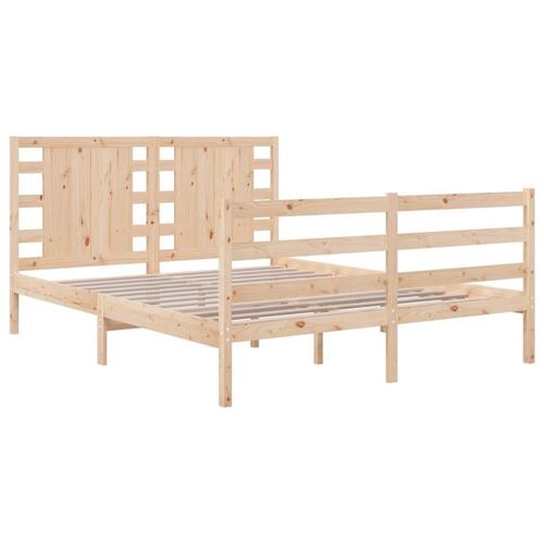 Sengeramme uden madras 135x190 cm massivt fyrretræ hvid