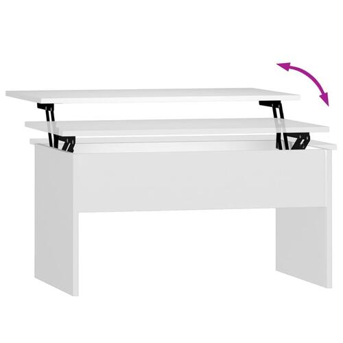 Sofabord 80x50,5x41,5 cm konstrueret træ hvid