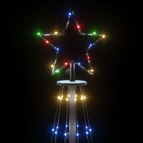 Juletræ med spyd 310 LED'er 300 cm farverigt lys