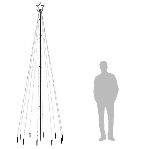 Juletræ med spyd 310 LED'er 300 cm farverigt lys
