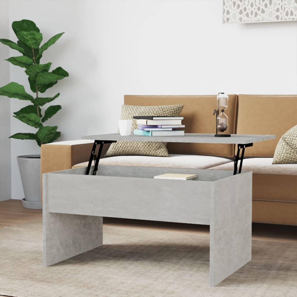 Sofabord 80x50,5x41,5 cm konstrueret træ betongrå