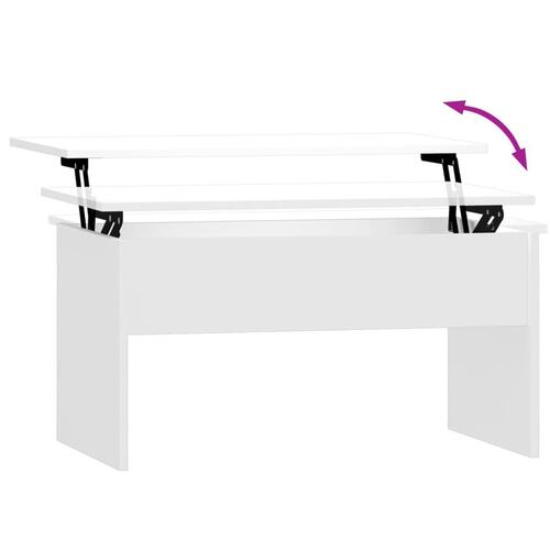 Sofabord 80x50,5x41,5 cm konstrueret træ hvid højglans