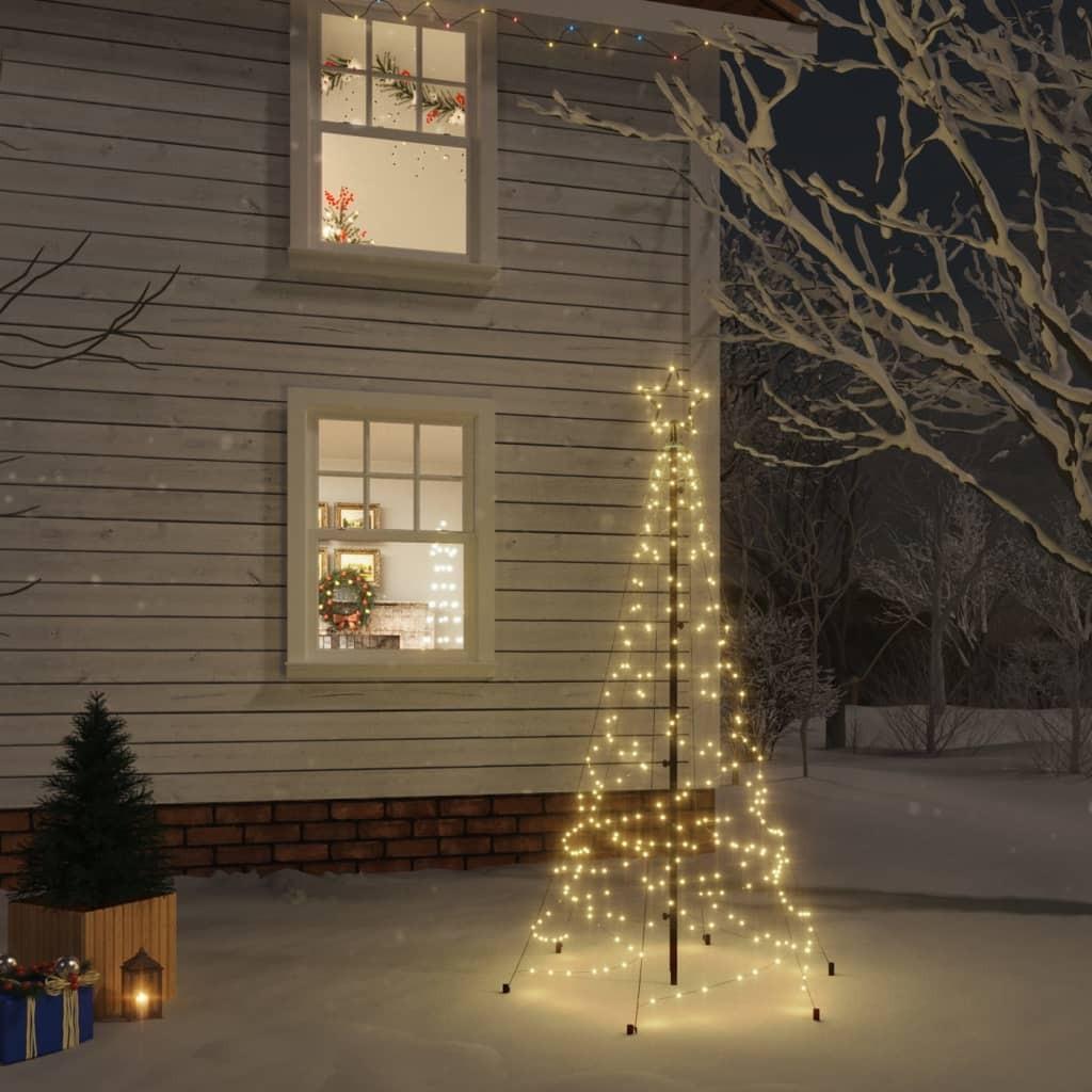 Juletræ med spyd 200 LED'er 180 cm varm hvid