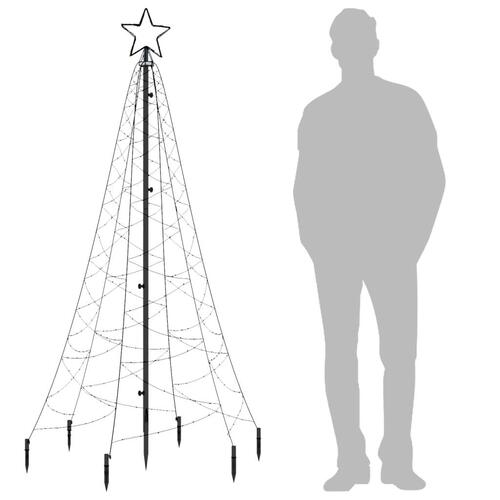 Juletræ med spyd 200 LED'er 180 cm kold hvid