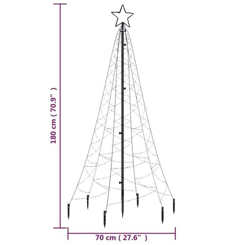 Juletræ med spyd 200 LED'er 180 cm kold hvid