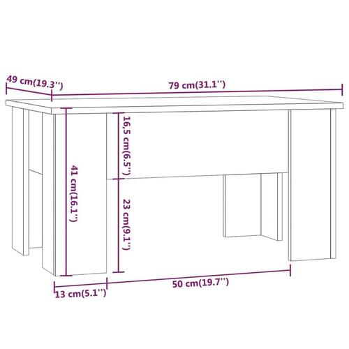 Sofabord 79x49x41 cm konstrueret træ sort