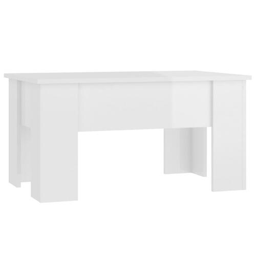Sofabord 79x49x41 cm konstrueret træ hvid højglans
