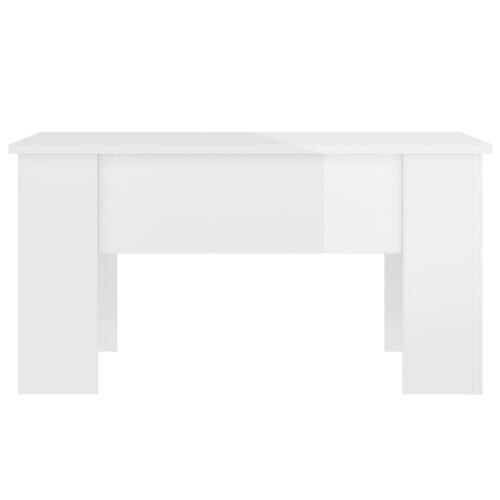 Sofabord 79x49x41 cm konstrueret træ hvid højglans