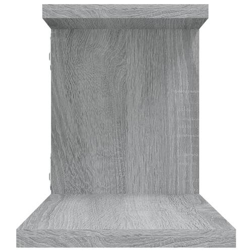 Væghængt tv-hylde 125x18x23 cm konstrueret træ grå sonoma-eg