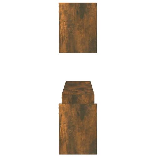 Væghylder 2 stk. 100x15x20 cm konstrueret træ røget egetræ