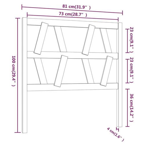 Sengegærde 81x4x100 cm massivt fyrretræ