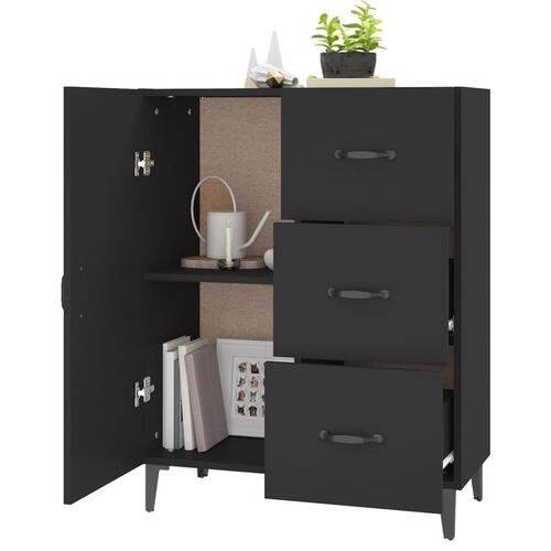 Skænk 69,5x34x90 cm konstrueret træ sort