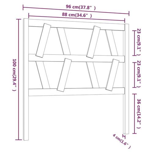 Sengegærde 96x4x100 cm massivt fyrretræ