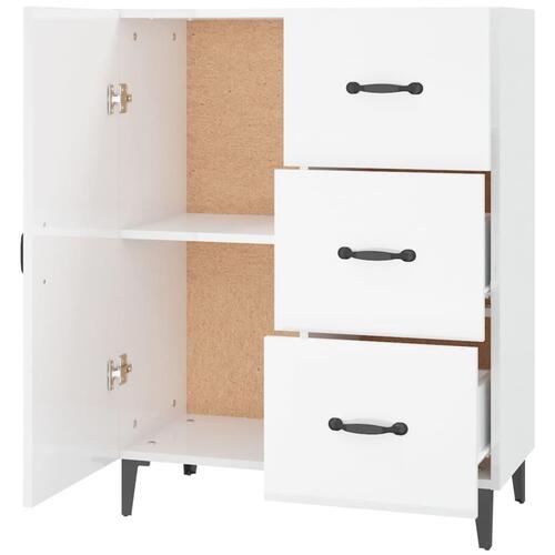 Skænk 69,5x34x90 cm konstrueret træ hvid højglans