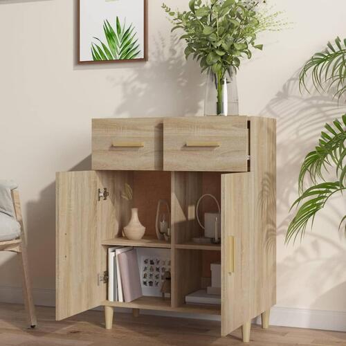 Skænk 69,5x34x89 cm konstrueret træ sonoma-eg