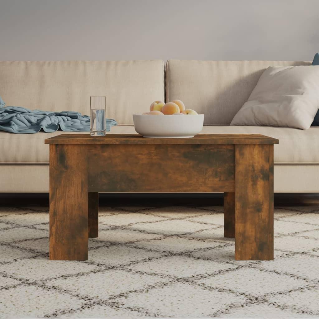 Sofabord 79x49x41 cm konstrueret træ røget egetræ