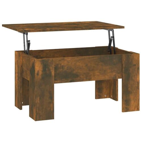 Sofabord 79x49x41 cm konstrueret træ røget egetræ