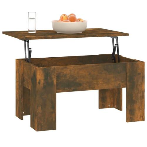Sofabord 79x49x41 cm konstrueret træ røget egetræ