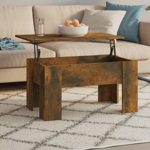 Sofabord 79x49x41 cm konstrueret træ røget egetræ