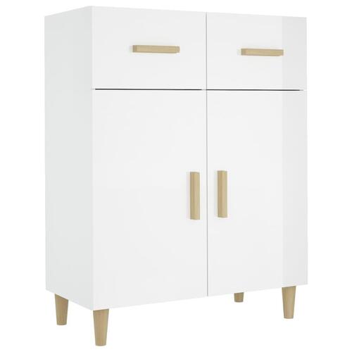 Skænk 69,5x34x89 cm konstrueret træ hvid højglans