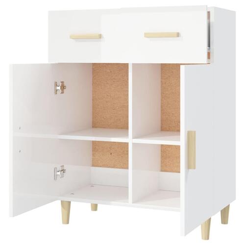 Skænk 69,5x34x89 cm konstrueret træ hvid højglans