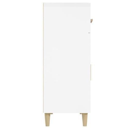 Skænk 69,5x34x89 cm konstrueret træ hvid højglans