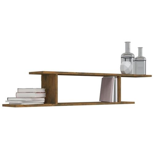 Væghængt tv-hylde 125x18x23 cm konstrueret træ røget egetræ