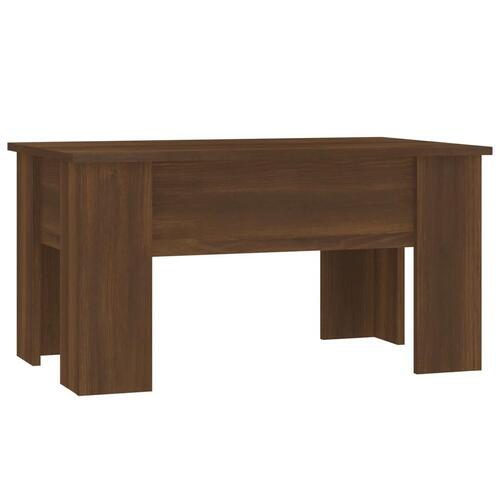 Sofabord 79x49x41 cm konstrueret træ brun egetræsfarve