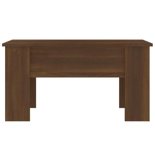 Sofabord 79x49x41 cm konstrueret træ brun egetræsfarve