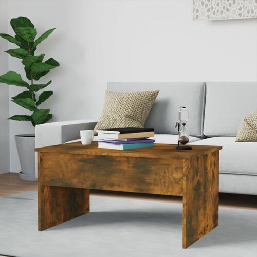 Sofabord 80x50,5x41,5 cm konstrueret træ røget egetræsfarve