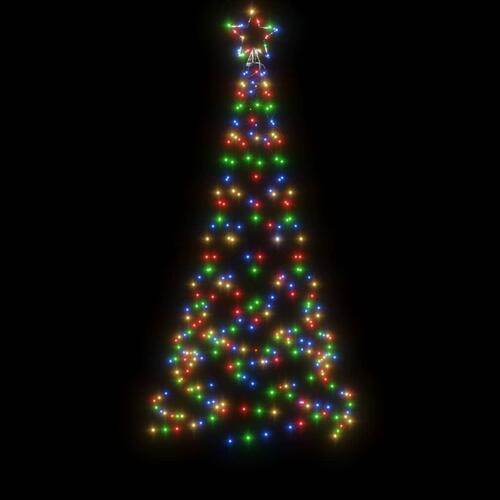 Juletræ med spyd 200 LED'er 180 cm flerfarvet