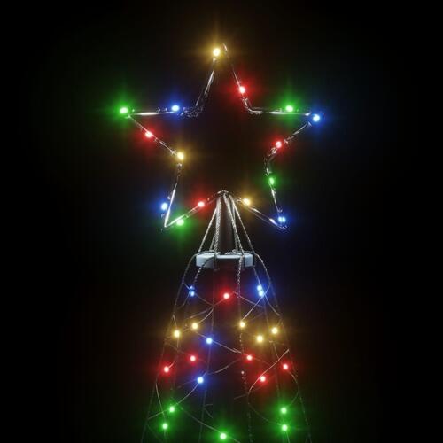 Juletræ med spyd 200 LED'er 180 cm flerfarvet