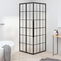 Brusekabine 80x80x180 cm matteret sikkerhedsglas sort