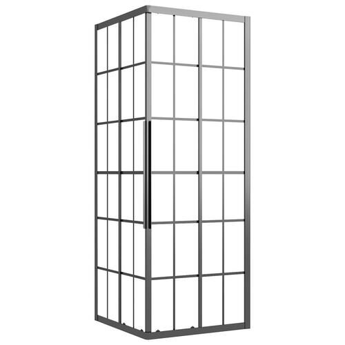 Brusekabine 80x80x180 cm matteret sikkerhedsglas sort