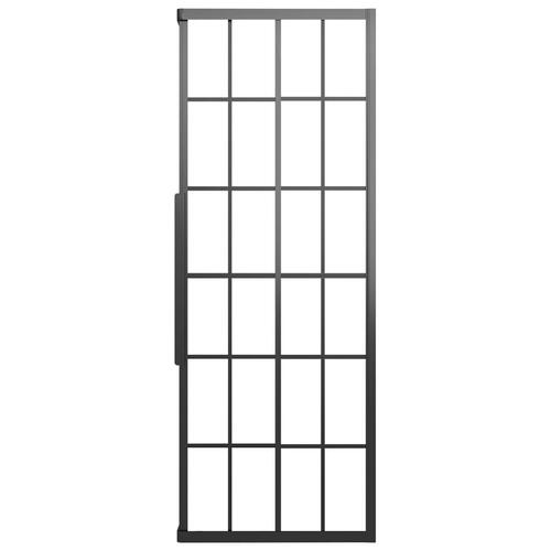 Brusekabine 80x80x180 cm matteret sikkerhedsglas sort
