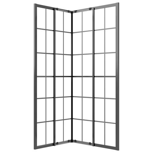 Brusekabine 90x70x180 cm matteret sikkerhedsglas sort