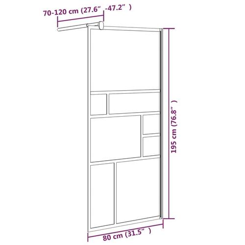 Brusevæg 80x195 cm sikkerhedsglas hvid