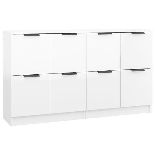 Skænke 2 stk. 60x30x70 cm konstrueret træ hvid højglans