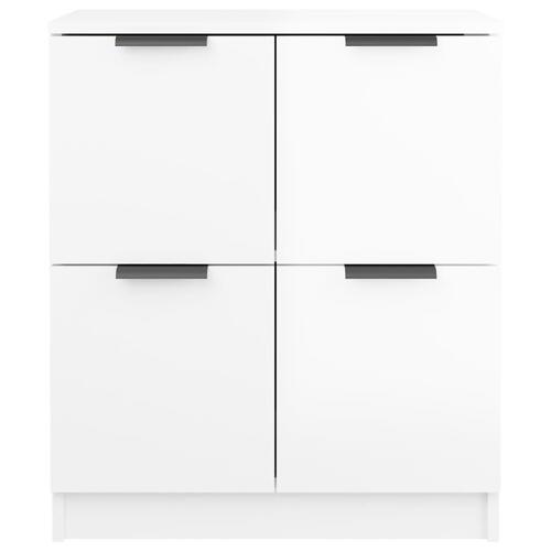 Skænke 2 stk. 60x30x70 cm konstrueret træ hvid højglans