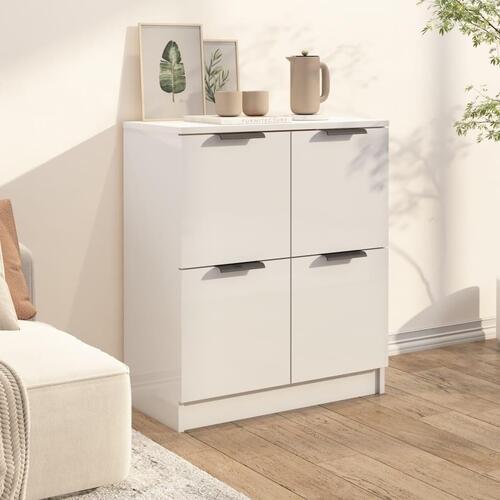 Skænk 60x30x70 cm konstrueret træ hvid højglans