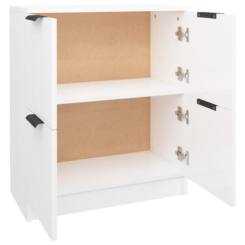 Skænk 60x30x70 cm konstrueret træ hvid højglans