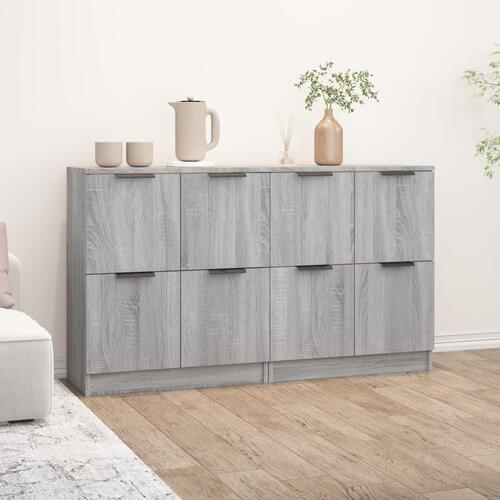 Skænke 2 stk. 60x30x70 cm konstrueret træ grå sonoma-eg