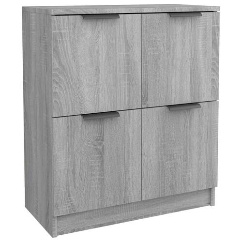 Skænke 2 stk. 60x30x70 cm konstrueret træ grå sonoma-eg