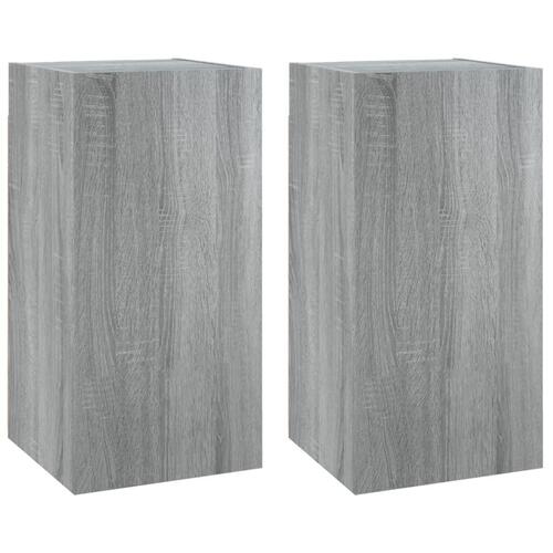 Tv-skabe 2 stk. 30,5x30x60 cm konstrueret træ grå sonoma-eg